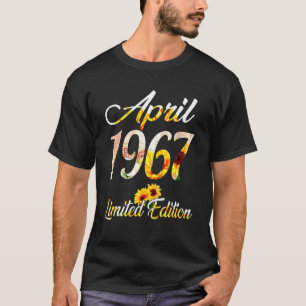 Birthday Women Girl Sunflower April 1967 T-Shirt