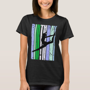 Birthday Womens Dance Girl Retro Season Blue Green T-Shirt