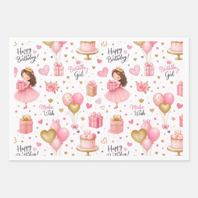 birthday wrapping paper sheet (Front)