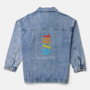 Birthday Year 1976 Used Grunge Vintage Denim Jacket
