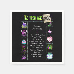Birthday Year 2000 Party Paper Napkin