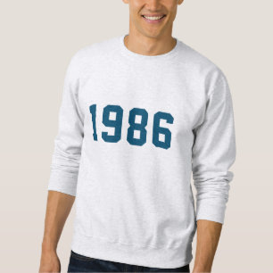 Birthday Year Modern Custom Trendy Stylish Blue Sweatshirt