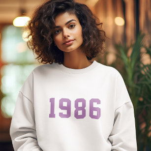 Birthday Year   Modern Trendy Stylish Cute Purple Sweatshirt