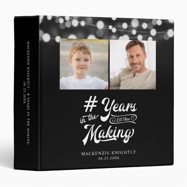 Birthday YEARS IN THE MAKING Lights Photo Album Binder (Front/Spine)