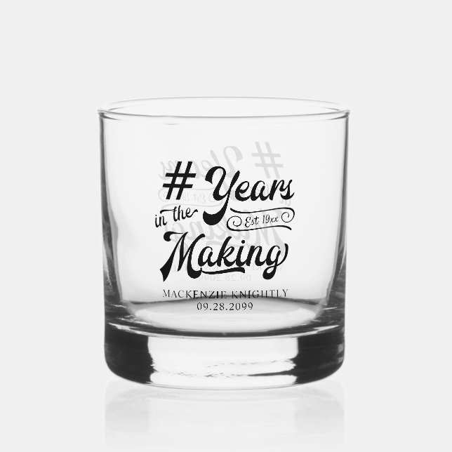 Birthday YEARS IN THE MAKING Personalized Whiskey Glass (Front)