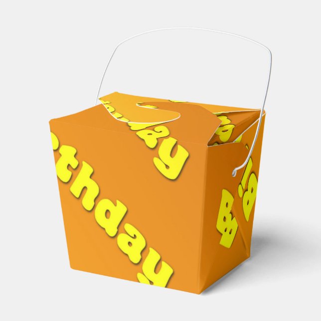Birthday (yellow) favor box (Front Side)