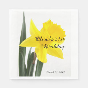 Birthday Yellow Narcissus Daffodil Napkin
