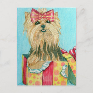 Birthday Yorkie Postcard