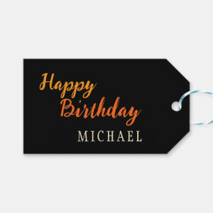 Birthday Your Name Minimalist Personal Modern Gift Tags