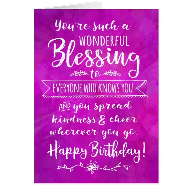 Birthday, You're such a Wonderful Blessing (Front)