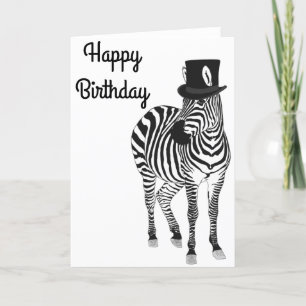 Birthday Zebra Card