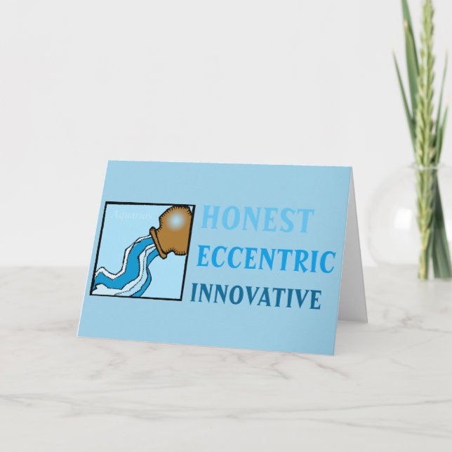 Birthday Zodiac Sign Personality Aquarius Card (Front)