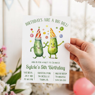 Birthdays are a Big Dill! Pickle Birthday Party Invitation