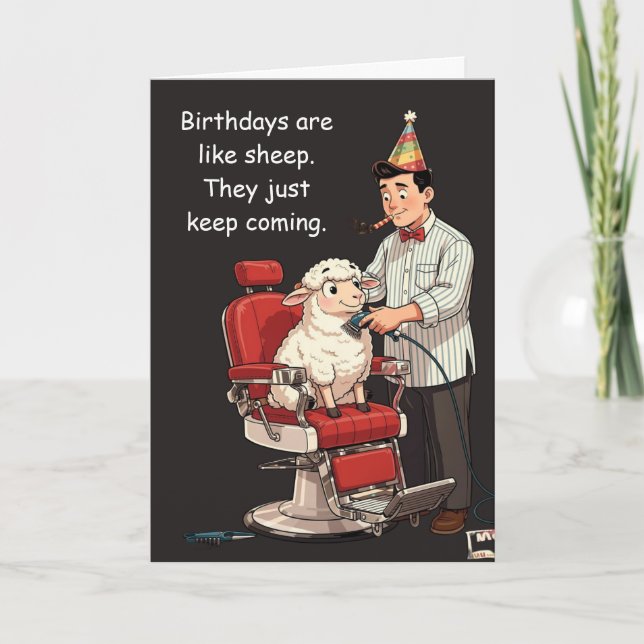 Birthdays Are Like Sheep, They Keep Coming Card (Front)