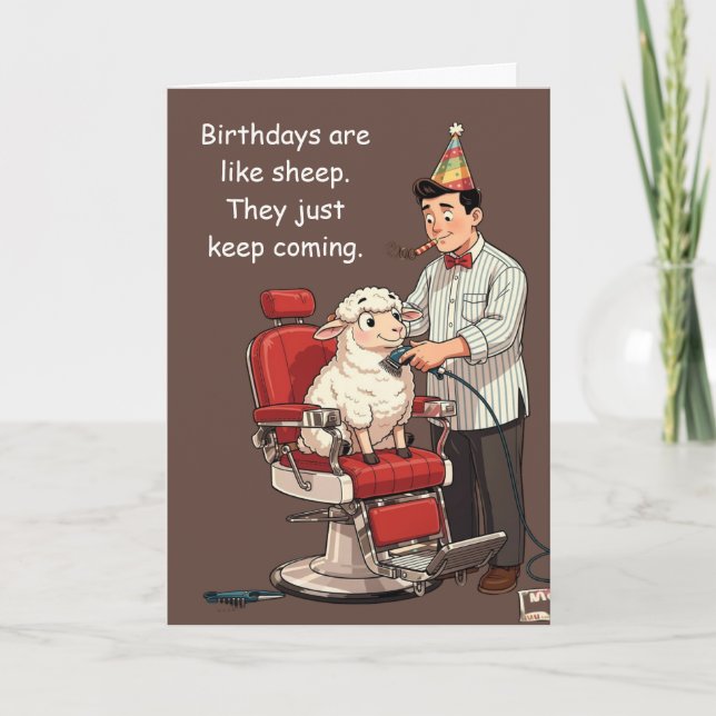 Birthdays Are Like Sheep, They Keep Coming Card (Front)