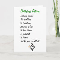 Birthdays Return - a funny birthday poem