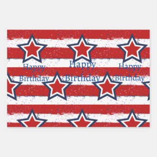 Birthdays with Uncle Sam Wrapping Paper Sheet