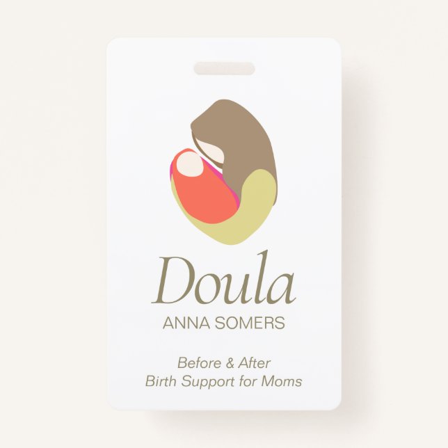 Birthing Coach Doula Midwife Mother and Baby Badge (Front)