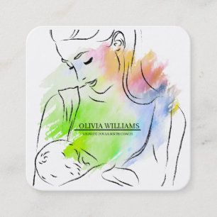 Birthing Midwife Doula Birth Pregnancy  Square Business Card