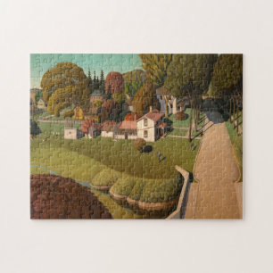 Birthplace Of Herbert Hoover, 1931 by Grant Wood Jigsaw Puzzle