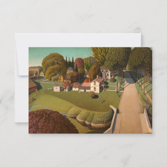 Birthplace Of Herbert Hoover by Grant Wood Thank You Card (Front)