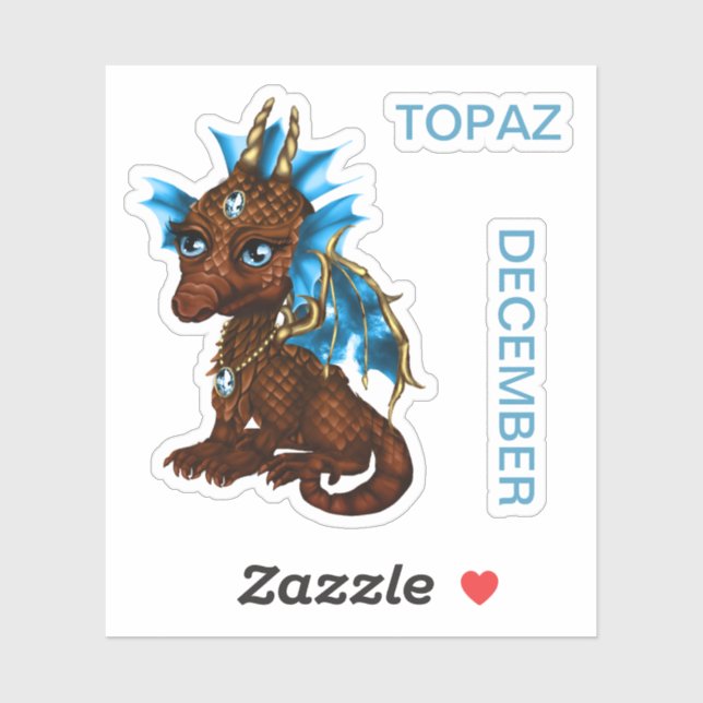Birthstone Baby Dragon December Topaz (Sheet)