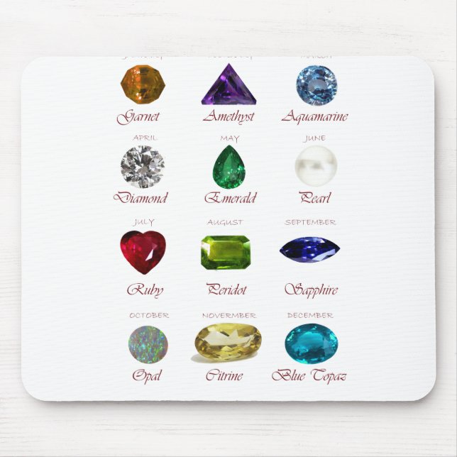 Birthstone Chart Mouse Pad (Front)