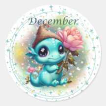 Birthstone December Turquoise Dragon Sticker