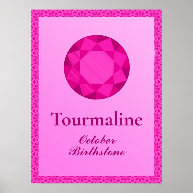 Birthstone Illustration for September - Tourmaline Poster (Front)