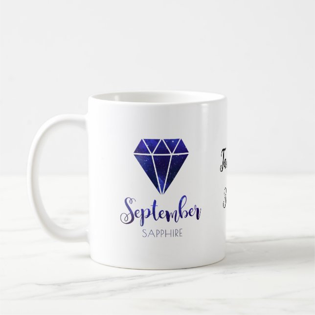 Birthstone mug September sapphire (Left)