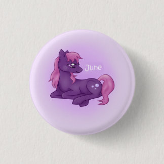 Birthstone Pony- June/Alexandrite 1 Inch Round Button