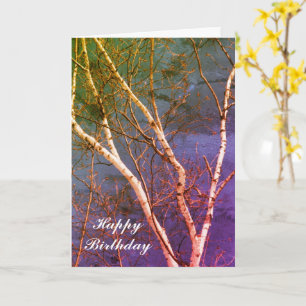 Birthtree Blanc Sky Nature Carte d'anniversaire