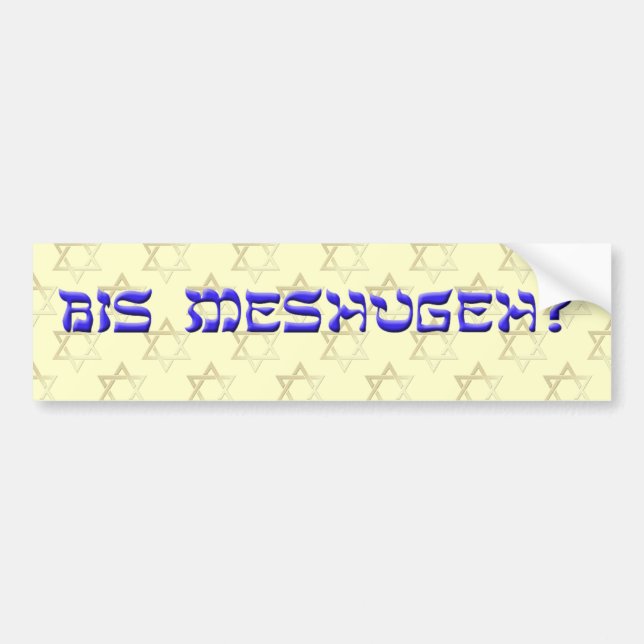 Bis Meshugeh? Bumper Sticker (Front)