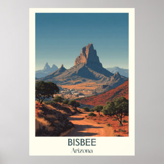 Bisbee Arizona Retro Affiche de voyage | Mont vint