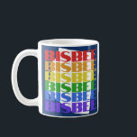 Bisbee coffee mug<br><div class="desc">The coffee mug design saying "Bisbee" is coloured dark blue but it has white,  red,  orange,  yellow,  green,  blue and purple ink in it. It makes it ideal for either coffee or tea in the mornings. It is microwave and dishwasher safe.</div>