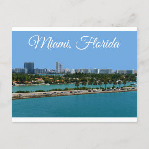 Biscayne Bay Miami Beach Florida Travel Postcard
