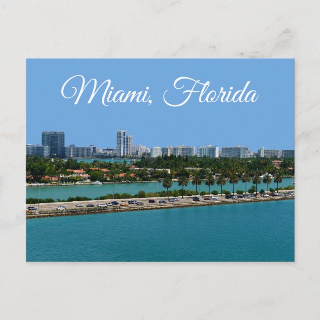 Biscayne Bay  Miami Beach Florida Travel Postcard (Front)