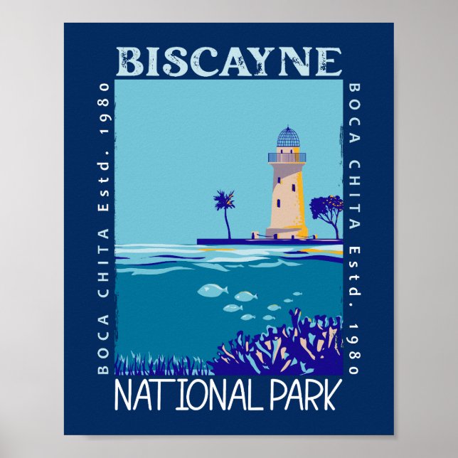 Biscayne National Park Boca Chita Key Distressed Poster (Front)