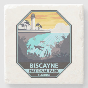 Biscayne National Park Florida Emblem Stone Coaster