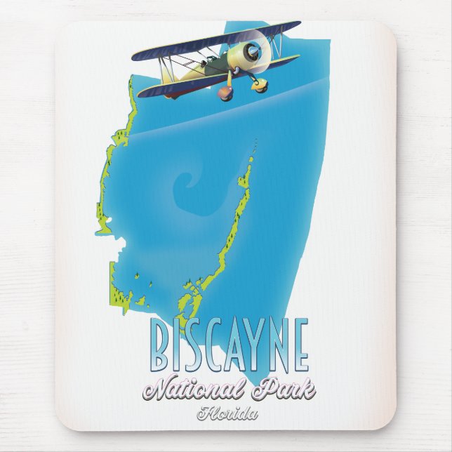 Biscayne national park Florida map Mouse Pad (Front)
