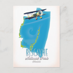 Biscayne national park Florida map Postcard