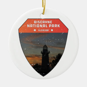 Biscayne National Park lighthouse Florida Ceramic Ornament