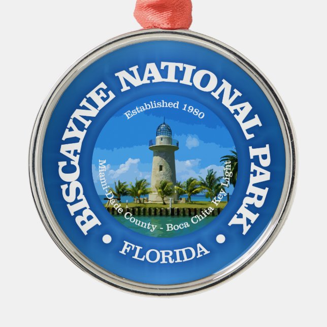 Biscayne NP (rd)2 Metal Ornament (Front)