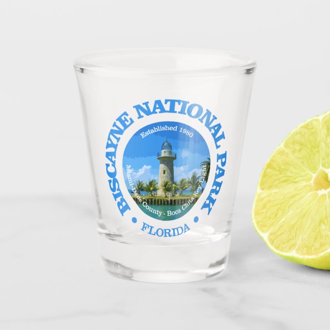 Biscayne NP (rd)2 Shot Glass (Front)