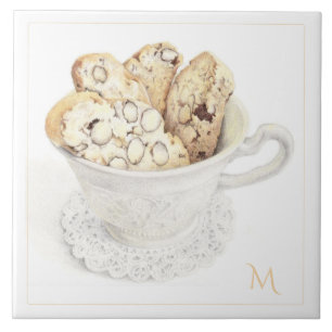 BISCOTTI 6" Ceramic Tile + Initial