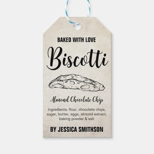 Biscotti Custom Homemade label BIS002btag (Front)