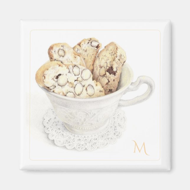 BISCOTTI Square Magnet + Initial (Front)