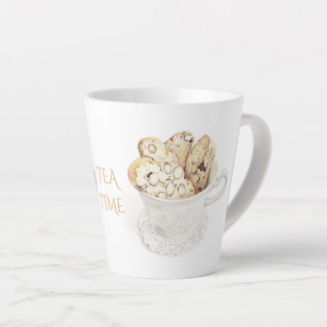 BISCOTTI "TEA TIME" Latte Mug  (Right Angle)