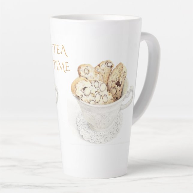 BISCOTTI "TEA TIME" Tall Latte Mug  (Right Angle)