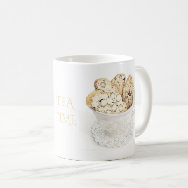 BISCOTTI "TEA TIME" White Mug  (Front Right)